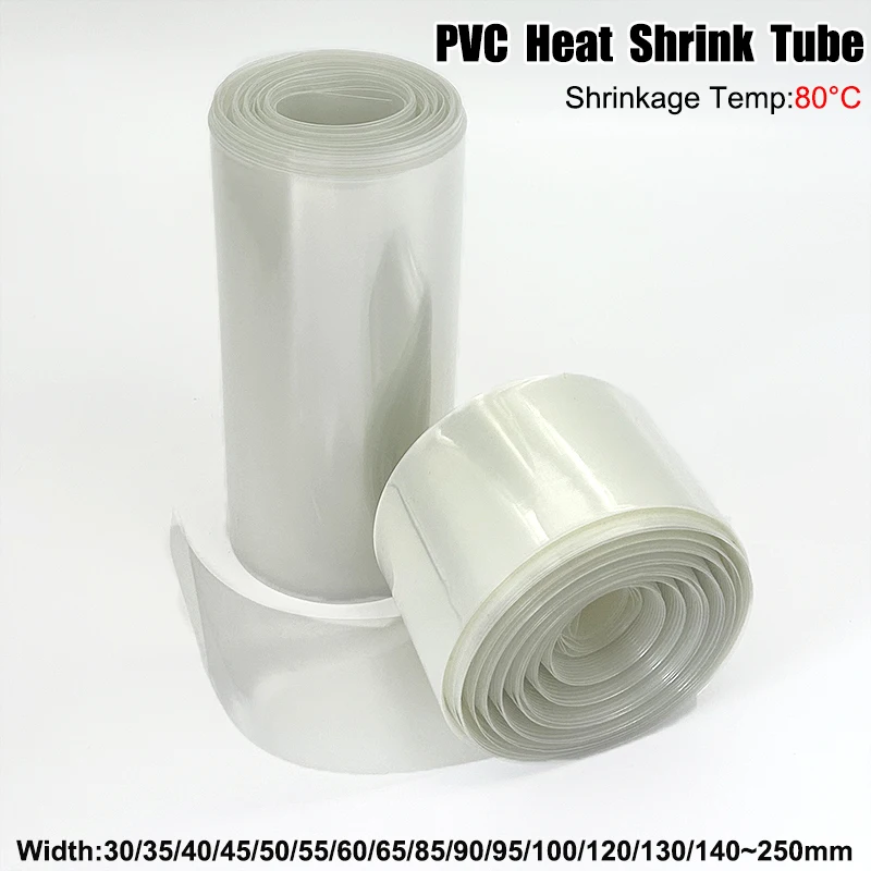 Shrink Sleeve Pvc - Genişlik 30~250mm Şeffaf 18650 PVC Isıya