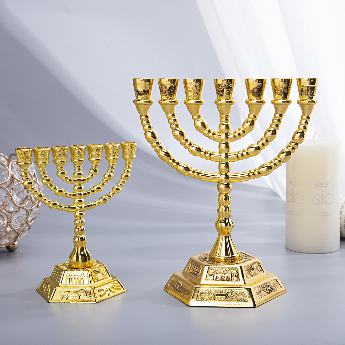 Candle Holder Supplies - 7 Kollu Menora Yahudi Ev Dekorasyonu