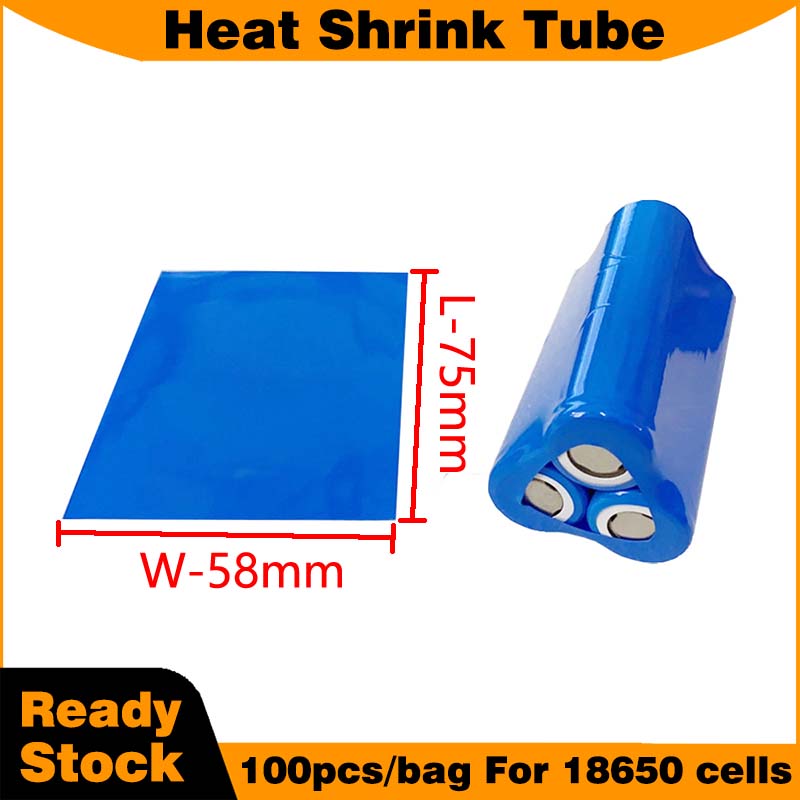 Shrink Sleeve Pvc - 18650 Pil hücreleri için mavi ısıyla