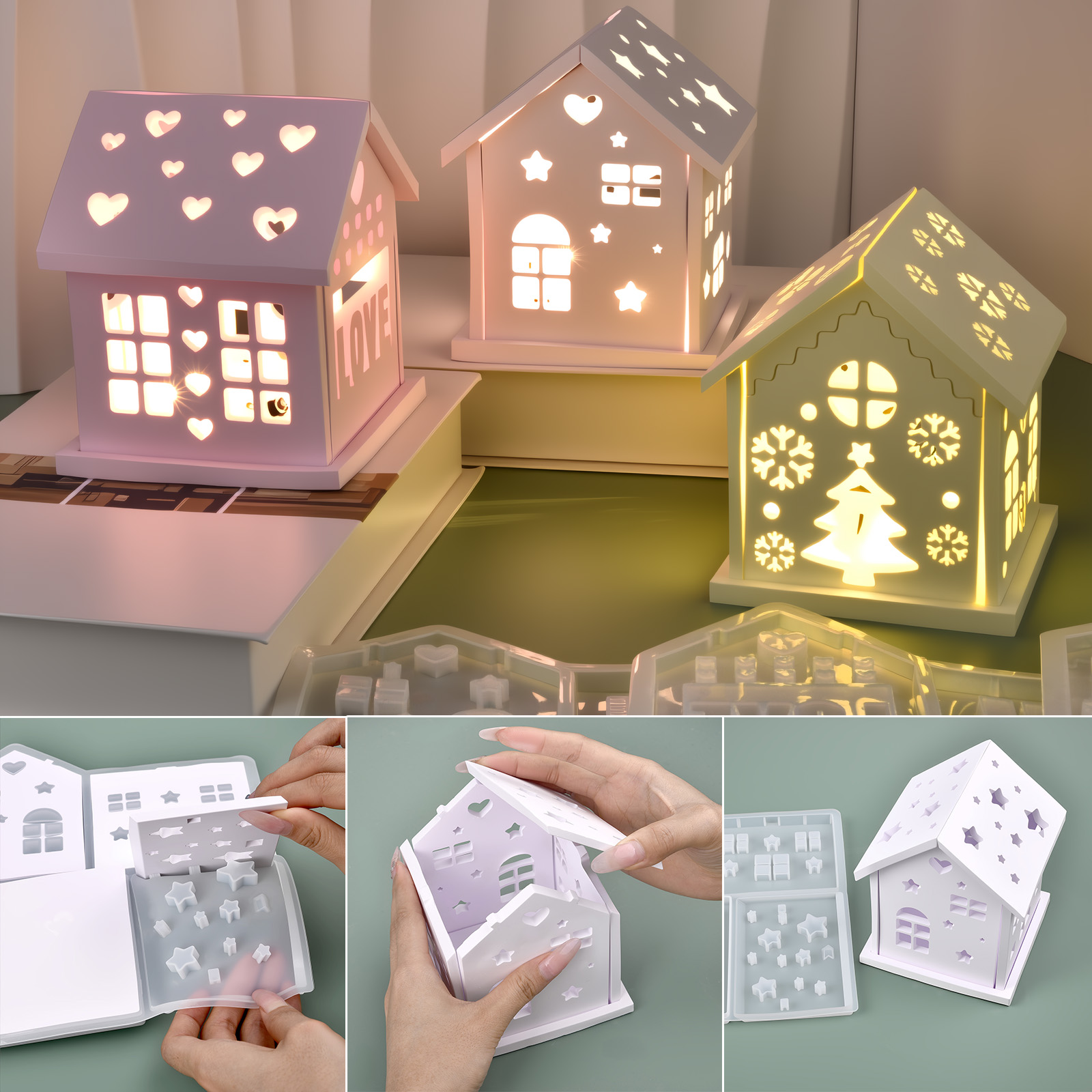 3D Ev silikon kalıp DIY Noel A - Candle Holder Supplies incelemesi ve fiyatı